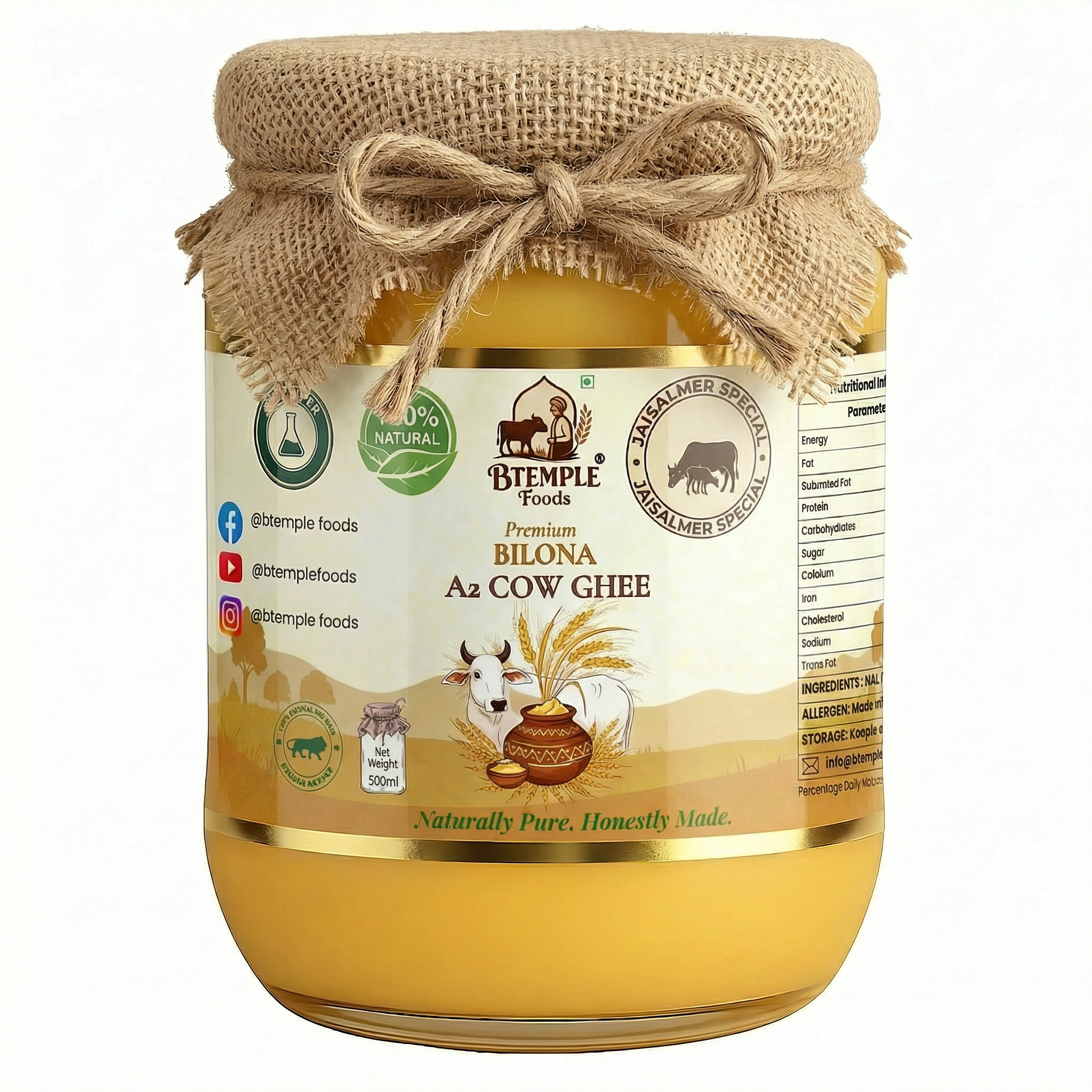 A2 Cow Ghee - Made From Curd